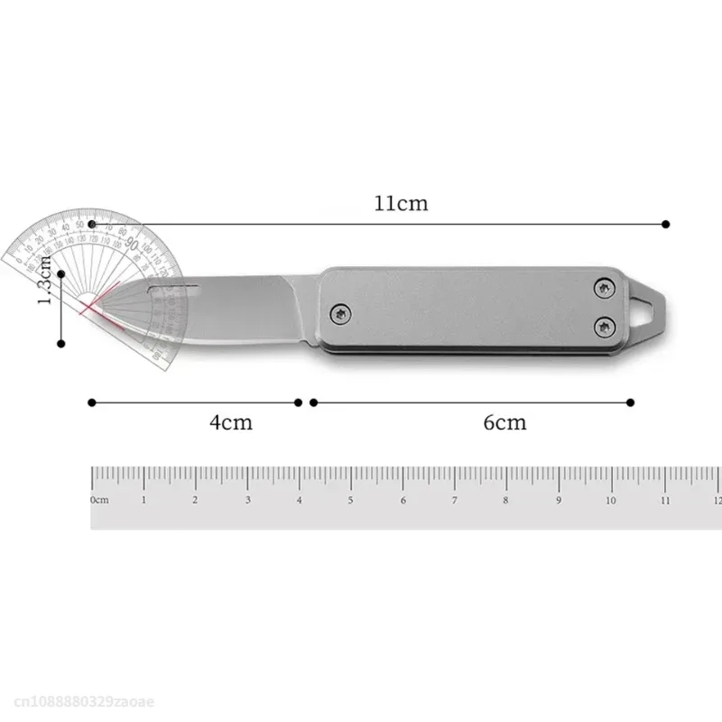 Cuchillo plegable afilado multifuncional para exteriores, mini cuchillo de supervivencia EDC de acero inoxidable, herramienta de corte de llavero