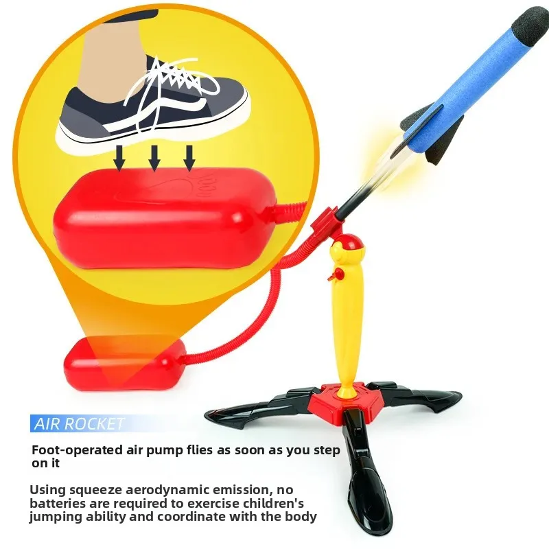 لعبة قاذفة الصواريخ التي تعمل بالقدم للأطفال في الهواء الطلق، لعبة كشك من القطن الإسفنجي EVA للأطفال، إطلاق Skyward الممتع والمثير