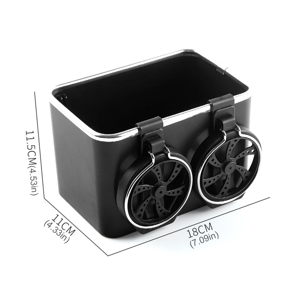 Car Armrest Storage Box with 2 Cup Holders Between Car Seat Organizer with Cup Holder Multifunctional Car Storage Box