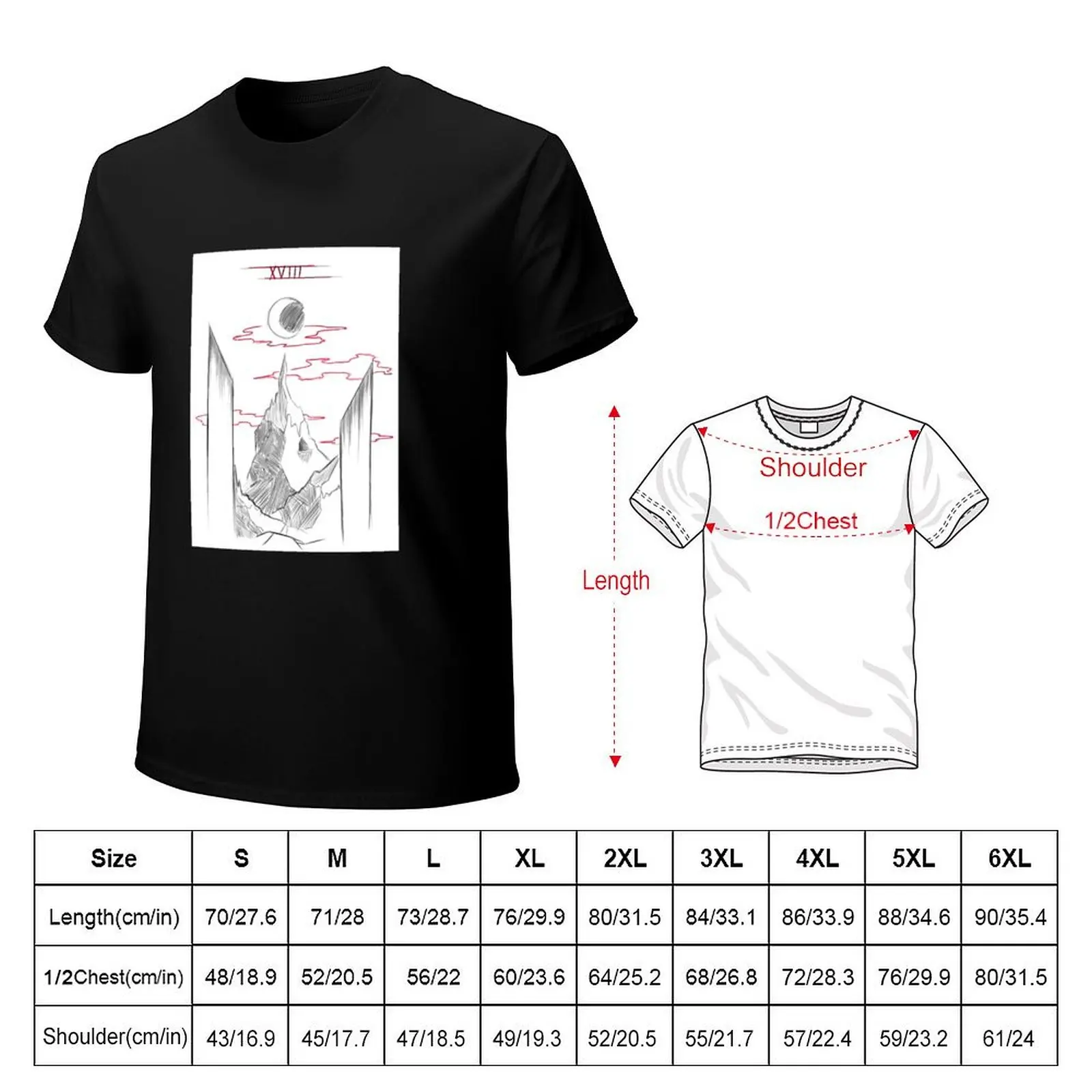 The Moon Tarot T-Shirt summer shirt customs oversized t shirt mens t shirt