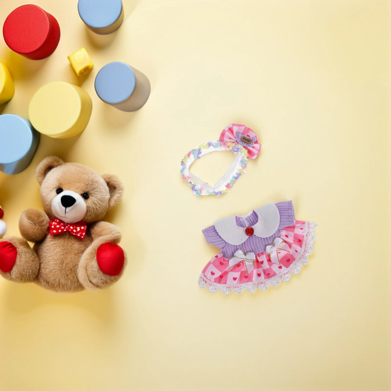 1 set vestiti per bambini abiti accessori carino gonna in tulle set da vestire tessuto morbido per gioco in costume da principessa per bambini rinati