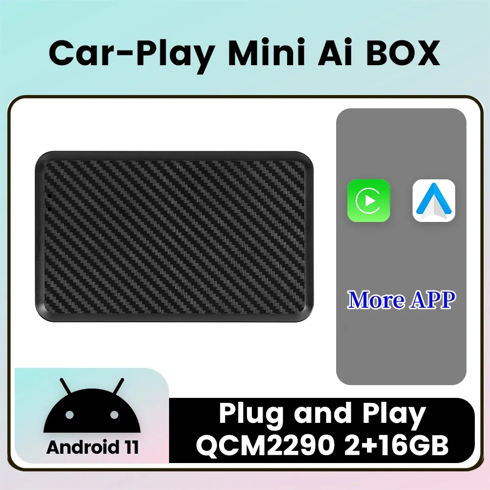 

Universal Android 11.0 Mini AI TV BOX Wired to wireless Apple Carplay Android Auto Adapter Plug And Play Support YouTube Netflix