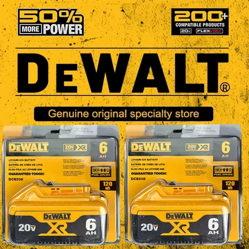 

Original 20V 6000MAh 18650 Lithium Battery DeWalt power Tools DCB184 DCB200 rechargeable electric tool set 20v 6000mah Battery
