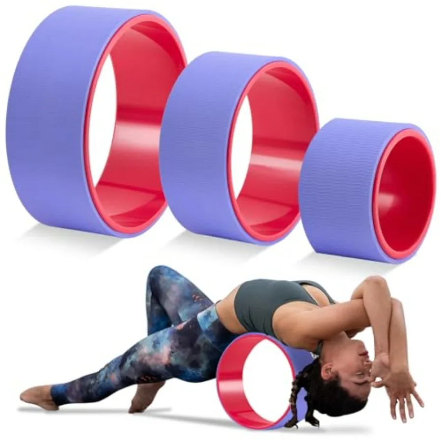 

Набор из 3 колес для йоги из АБС-пластика, 660 фунтов, пенопластовый ролик для боли в спине и растягивающееся колесо для массажа, комплект фиолетового и розового цвета