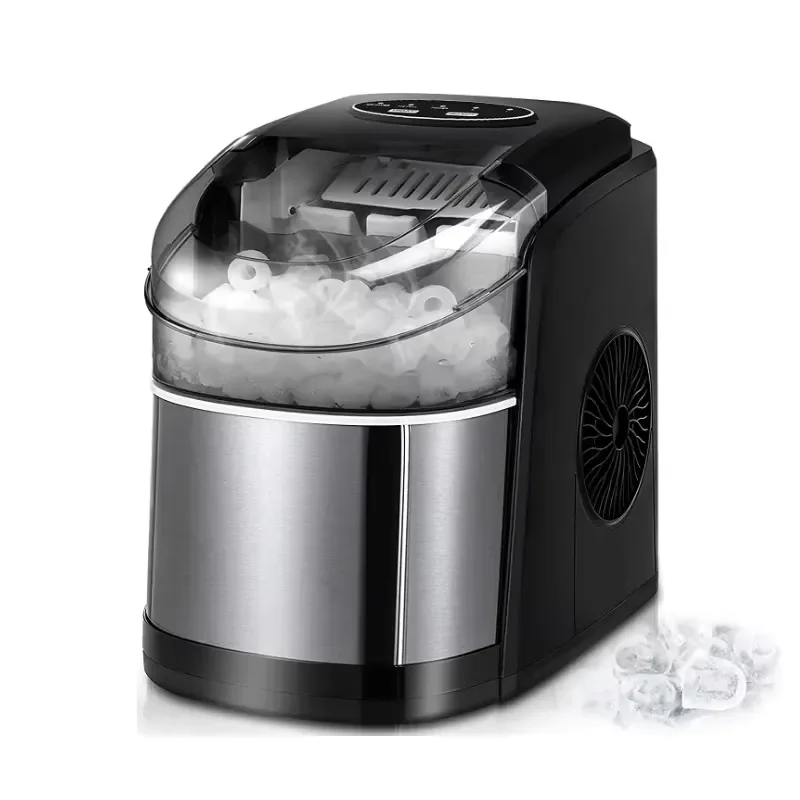 Electric Ice Maker 15KG/24H Bullet Cylindrical Home Ice Cube Making Machine Countertop For Commercial Small Milk Shop