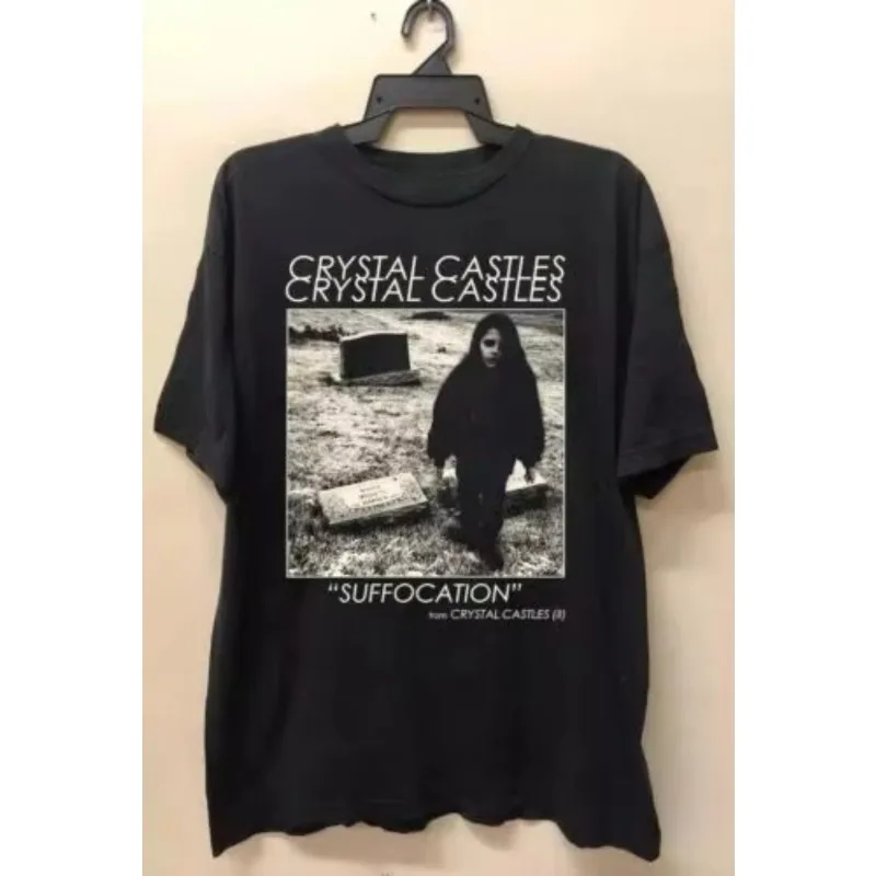 Crystal Castles Band Gift for Fan Black Color T Shirt Full Size Casual Comfort Streetwear Summer Preferred Cotton
