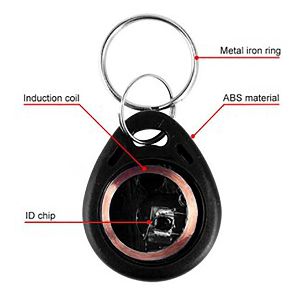 علامات مفتاح RFID 125 كيلو هرتز، بطاقات سلسلة مفاتيح للقراءة فقط متوافقة مع EM4100/TK4100 #2