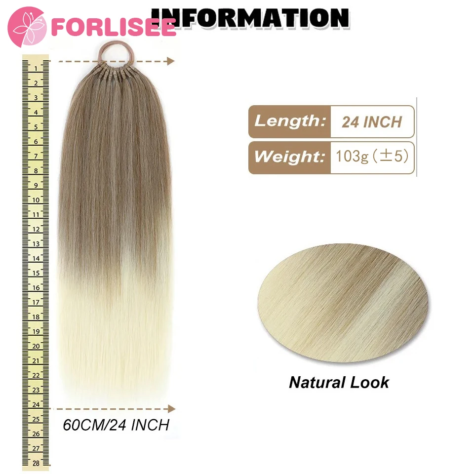 23 Inch Long Straight Ponytail With Elastic Band Synthetic Ponytail Extension Wrap Around Heat Resistant Pony Tail For Women