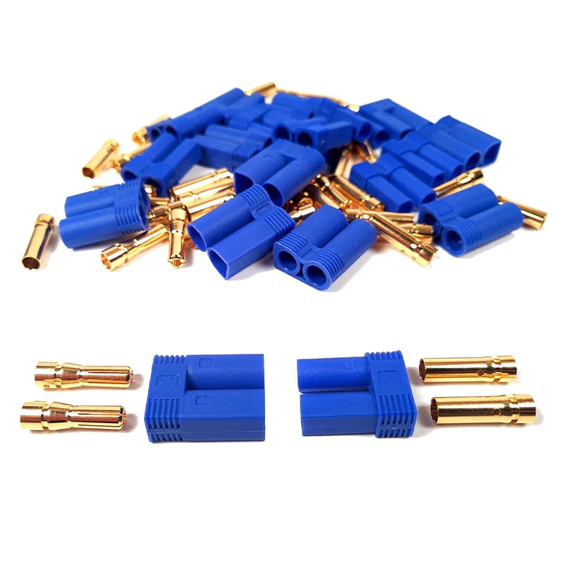 10 Pairs EC5 Banana Plug Connectors Female Male 5.0mm Gold Bullet Connector for RC ESC LIPO Battery Device Electric Motor