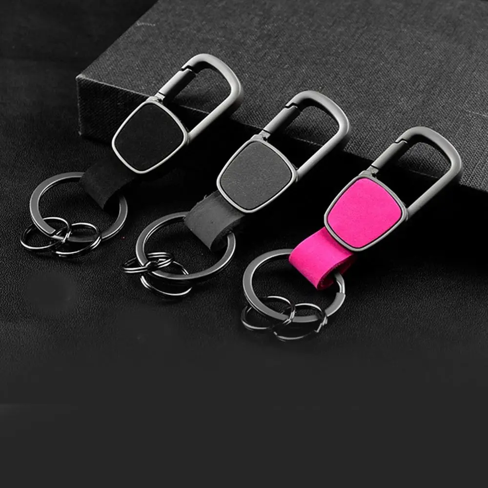 Personality Keys Organizer Car Key Buckle Bag Charms Waist Hang Key Ring Holder Anti Loss Metal Leather Key Chain Small Gift