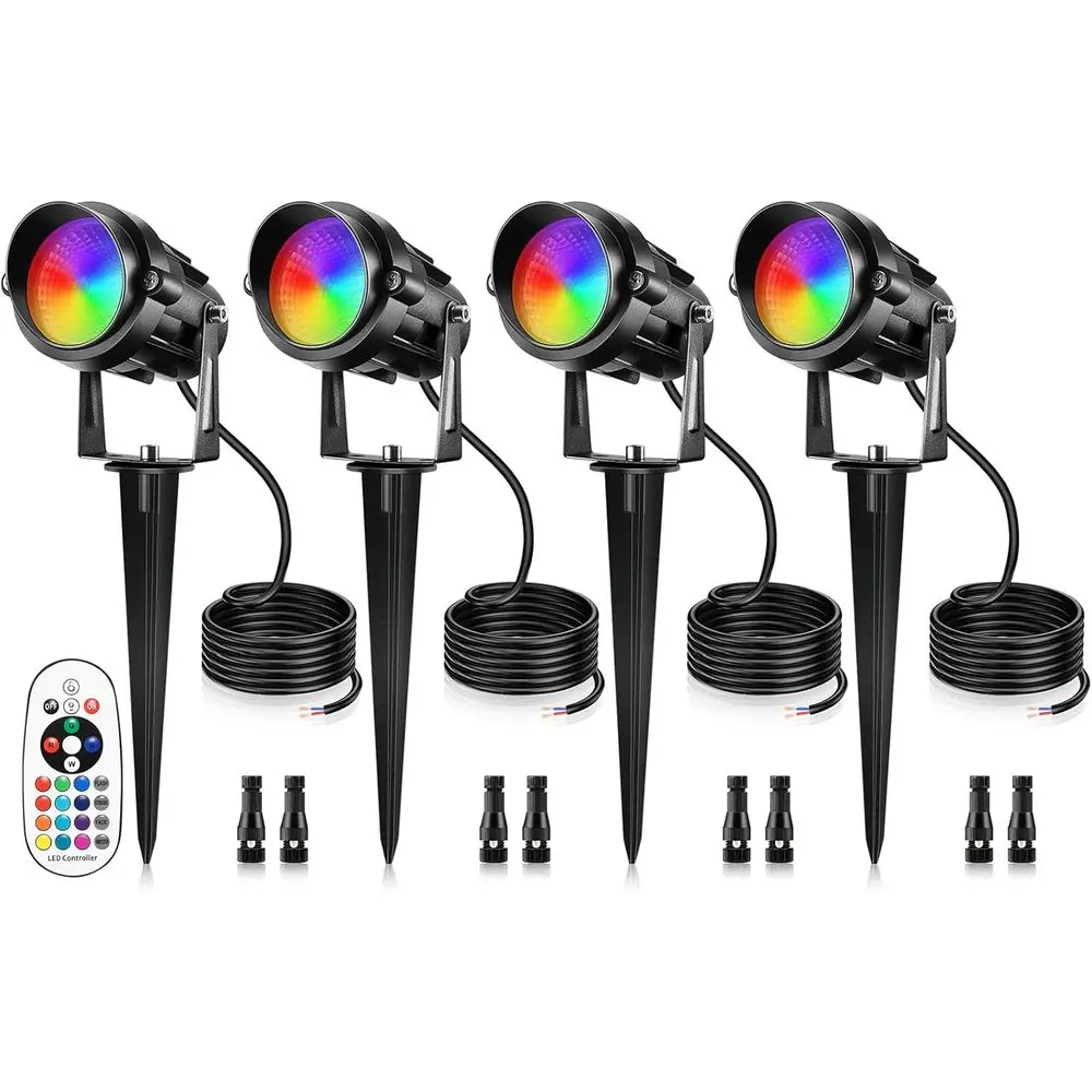 

12W RGBW Color Changing Landse Lights - Low age LED Landse Lighting, Remote Control Spotlight Outdoor Waterproo Garden way Hallo