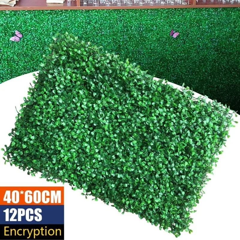 

12PCS 23.6"x15.7" Artificial Boxwood Panels, Boxwood Hedge Wall Panels, Artificial Grass Backdrop Wall 1.57", Privacy Hedge Scre