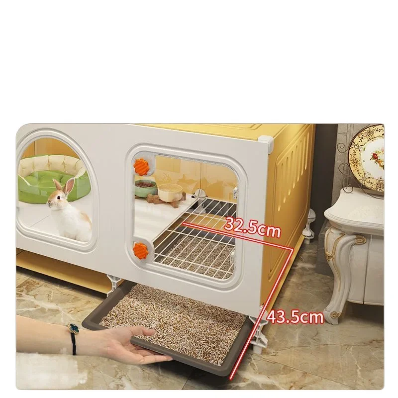 Rabbit cage with toilet integrated household large for raising rabbits