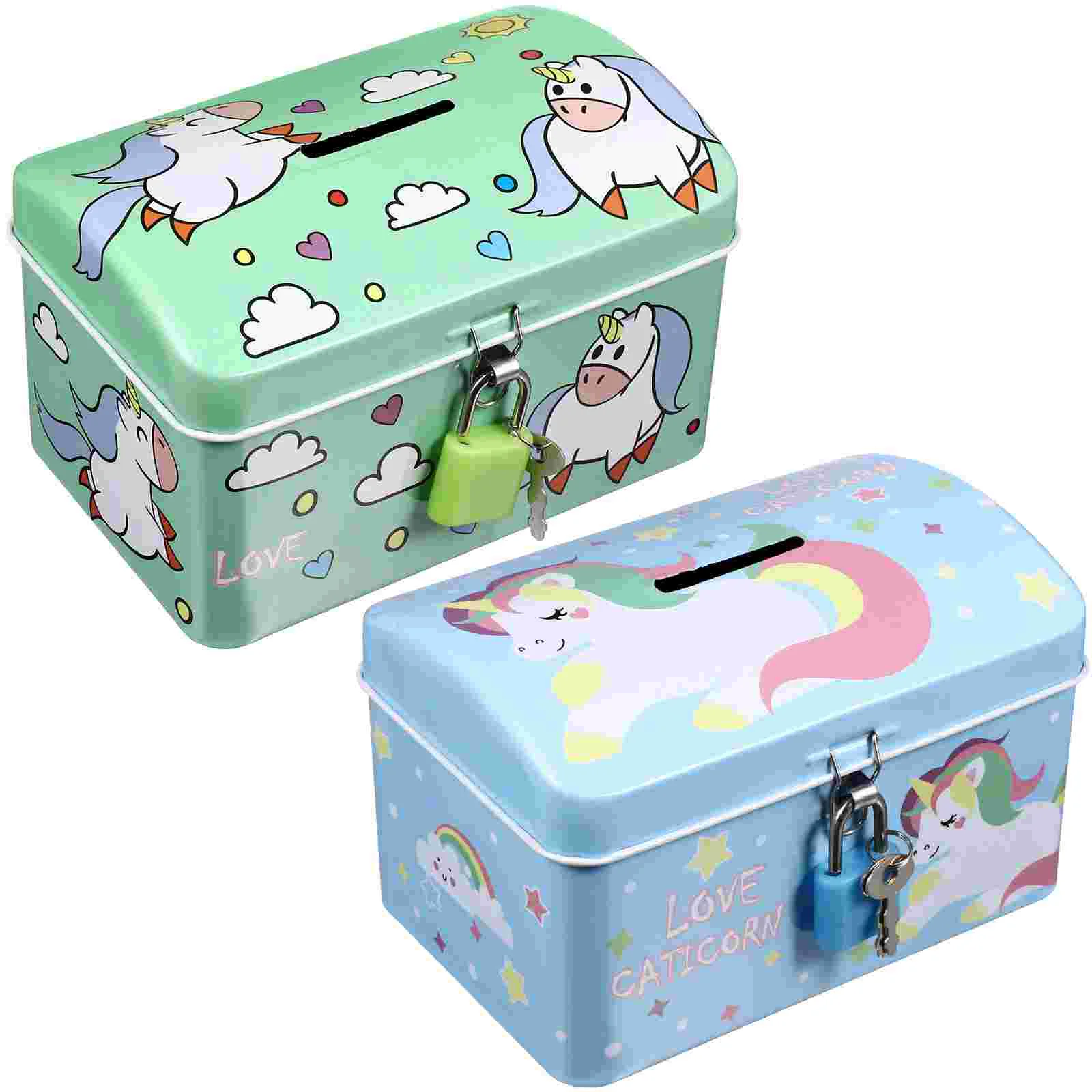 Unicorn Piggy Bank Cartoon with Lock Lovely Money Pot Creative Saving Kids for Boys