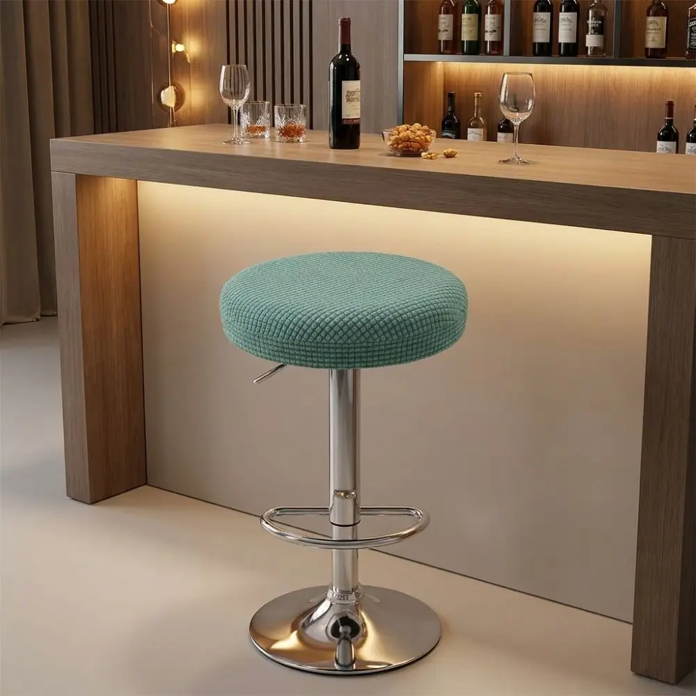 Soft Elastic Round Stool Chair Cover Polar Fleece Wear-resistant Slipcover All-inclusive Dust-proof Bar Stool Covers