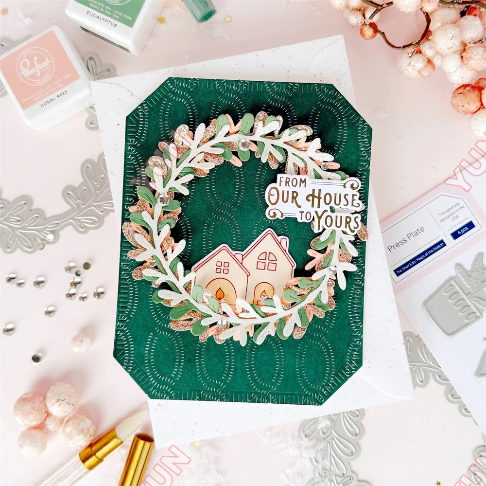 2025 New the Shelf Edit: Magic of the Season Cut Dies Stamps Stencil Hot Foil Plate Set Scrapbooking DIY Christmas Card Handmade