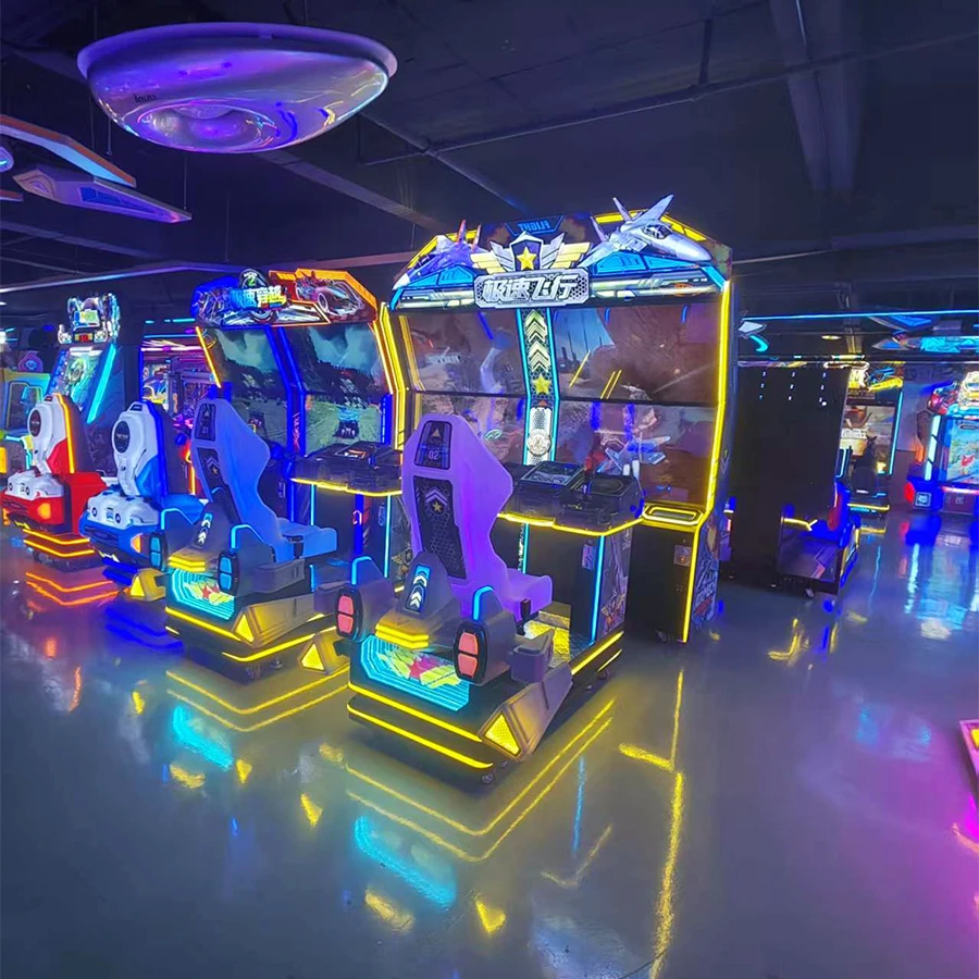 High Quality Metal Arcade Game Machine, Coin Operated Car Racing Simulator, Speed Flight, English for Game Center