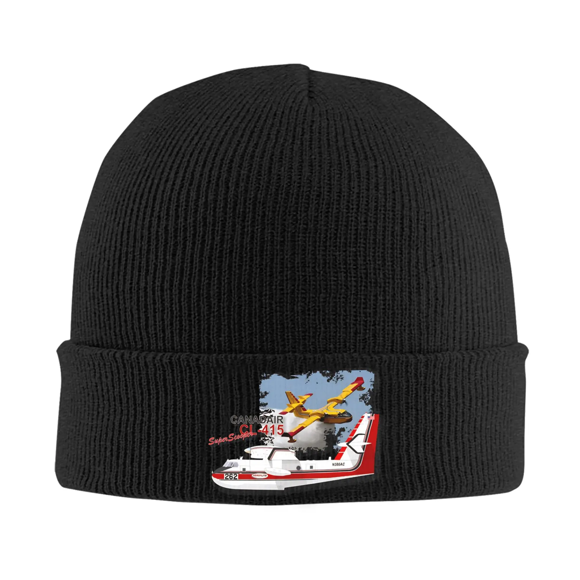 Women Men Beanie Hat Canadair cl-415 Super Scooper firebomber Aircraft  Merch Warm Knitting Skull Cap  Bonnet Knit Hat