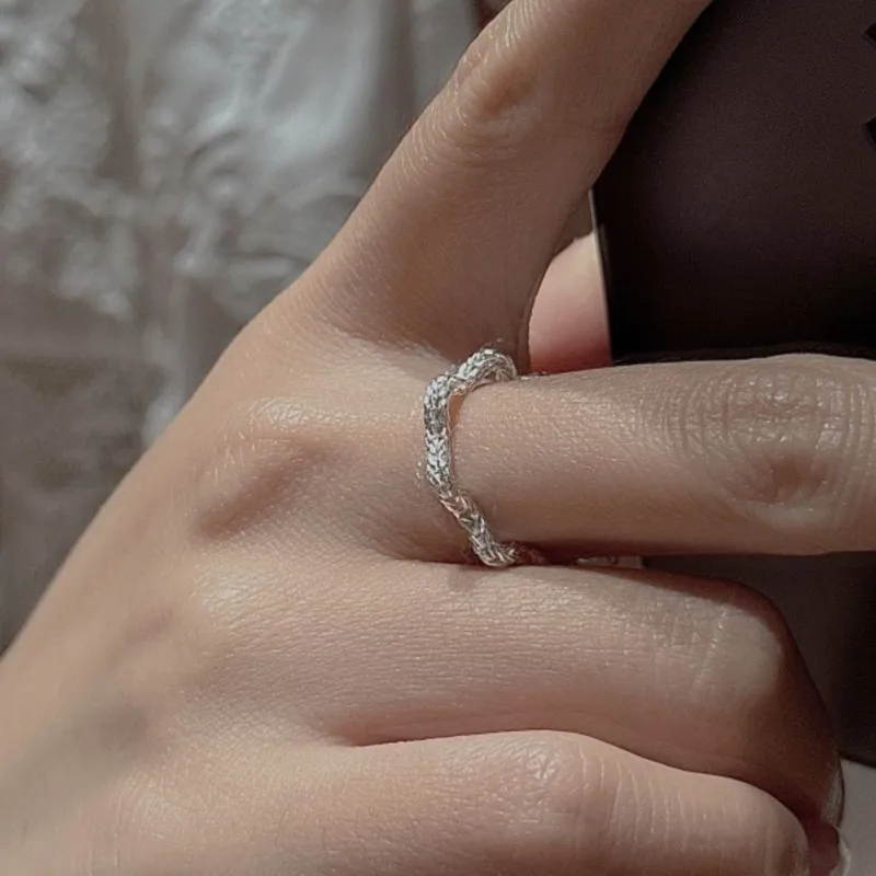 

VENTFILLE 100% стерлинговое серебро 925 пробы волнистое кольцо для женщин ретро минималистский дизайн Ins регулируемые ювелирные изделия подарок на вечеринку дропшиппинг