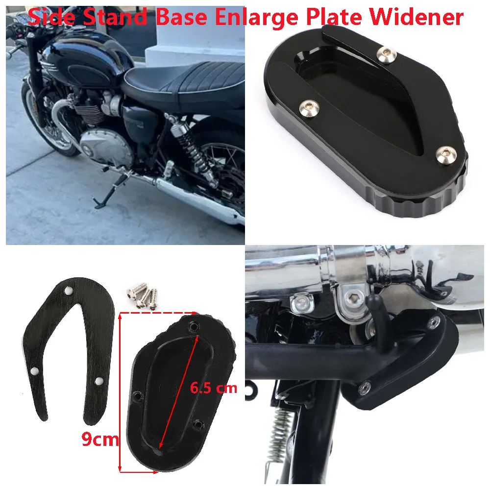 

For Triumph Bonneville T120 T100 2017-2024 Scrambler 900 Motorcycle Side Stand Extender Base Enlarge Plate Extension Widener