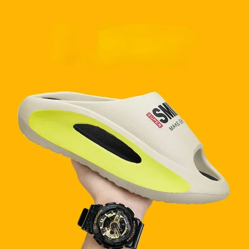 New High quality Slippersr Men Women Eva Soft Bottom Slippers Thick Bottom Comfortable Shock-absorbing Lightweight Beach Shoes
