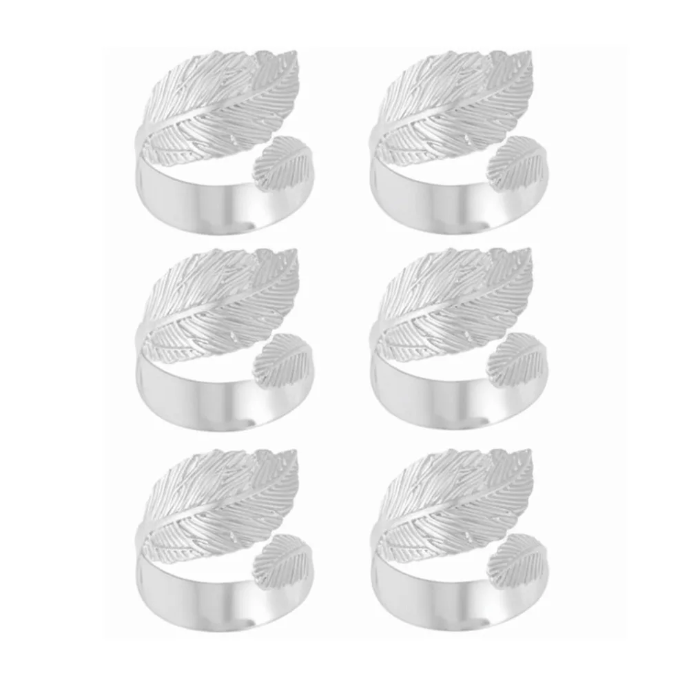 Minimalist Metal Napkin Ring Buckles Gold Leaf Christmas Thanksgiving Napkin Holder Dinning Table Decoration Home Decor