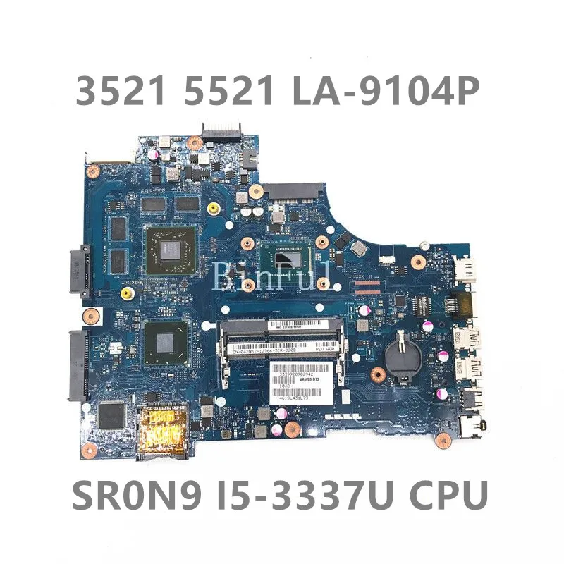 High Quality For Dell Inspiron 3521 5521 Laptop Motherboard VAW00 LA-9104P With SR0N9 I5-3337U CPU 100% Full Tested Working Well