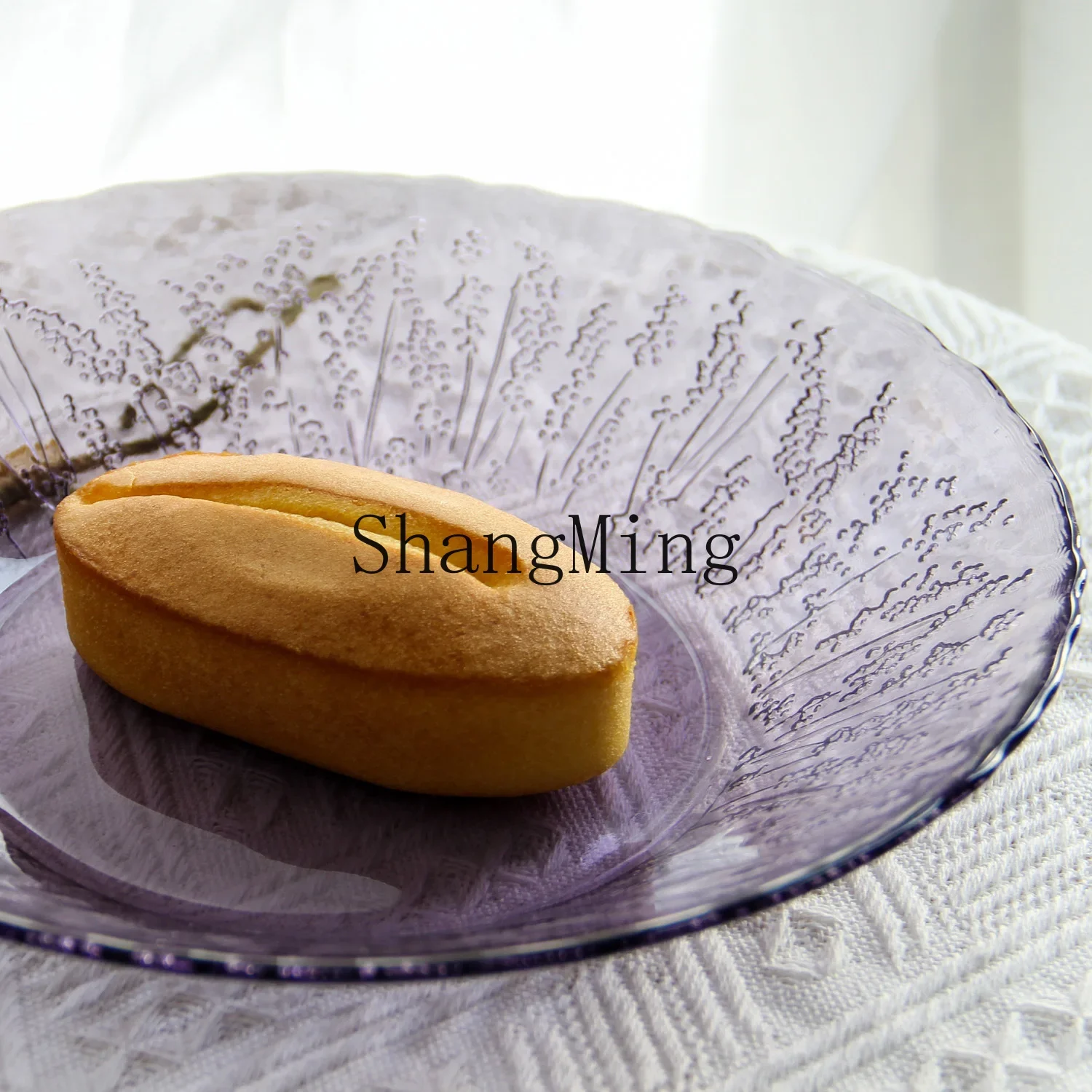 

CL round glass bowl household living room high value fruit salad bowl pressed lavender high temperature resistant dessert