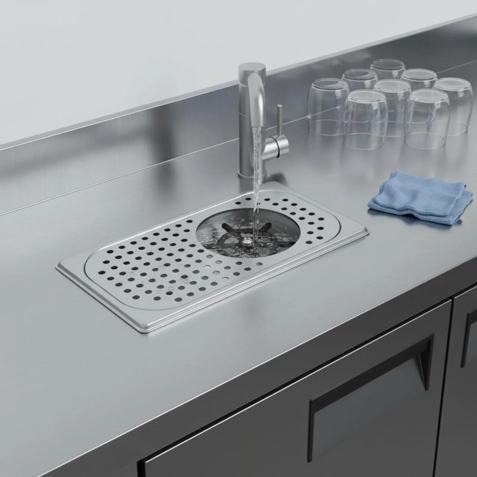 Automatic Cup Rinser Multi-Angle Spray Built-in Cup Rinser Glass Rinsing Faucet Head Powerful Water Jets Kitchen Equipment view 3