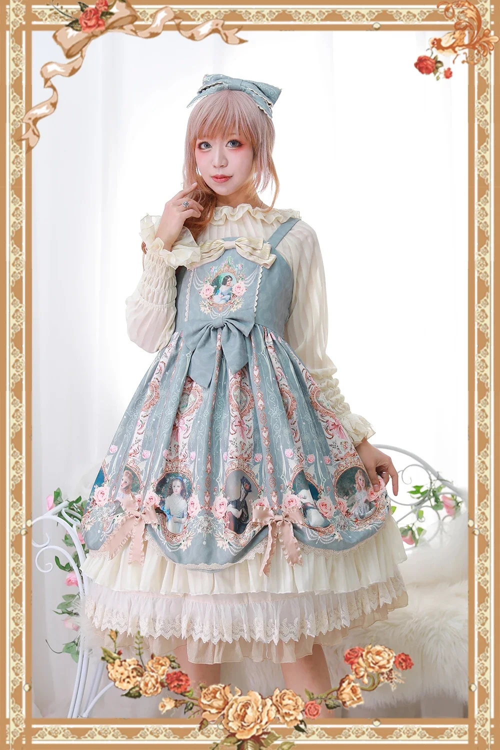 * Portrait of Lady * JSK Vintage Elegant Lolita Skirt Midi Party Dress by Infanta