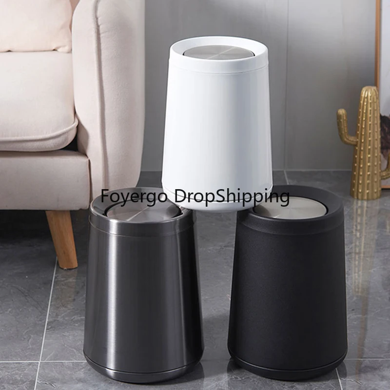 Bathroom Round Trash Bin Gold Sorting Office Basket Trash Can Kitchen Home Office Storage Trash Can Compost Papelera Waste Bins