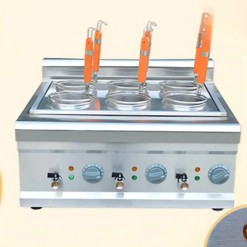 Commercial Automatic Noodle Cooker 6 Basket Electric Noodle Boiler Machine for Ramen Instant Noodles Malatang Fen Soup