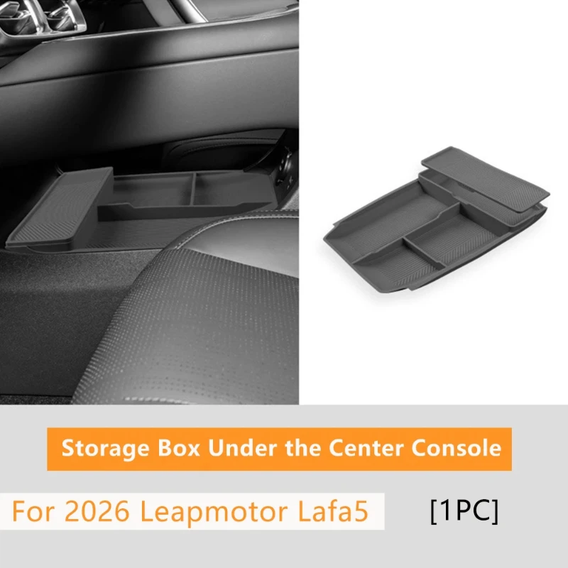 For Leapmotor Lafa5 2026 Center Console Lower Storage Box In Car Center Console Lower Compartment Organizer Silicone Anti Slip
