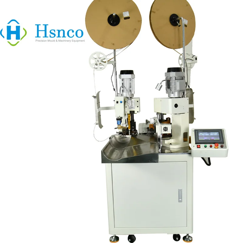 HS-T210 Electric Full Automatic 2 Sides Terminal Crimping Machine Wire Cutting and Stripping Terminal Pressing Machine Two Heads