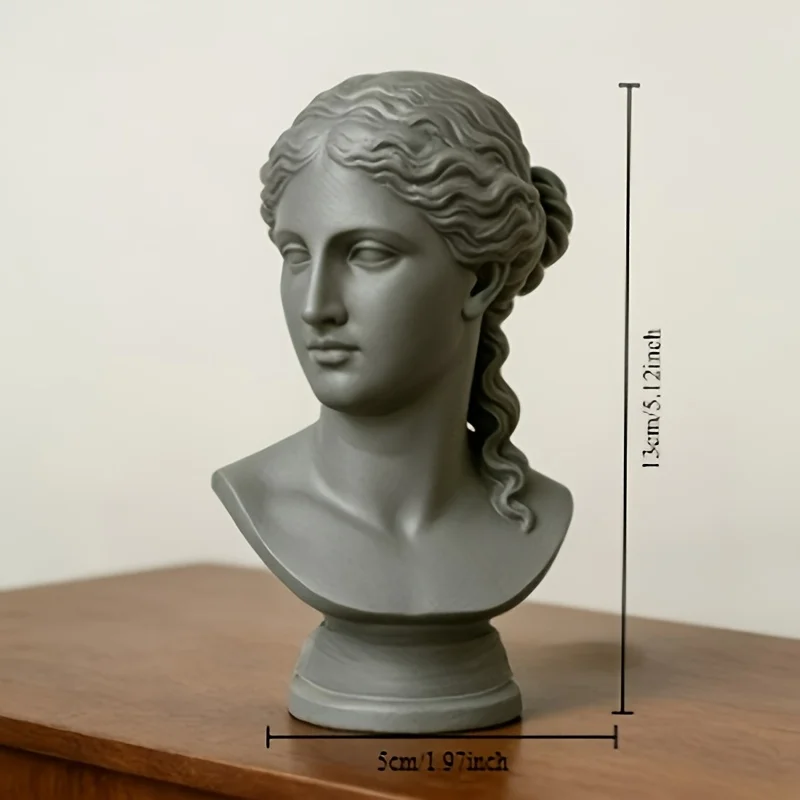Aphrodite Venus Büste Statue Griechische Mythologie Göttin Skulptur Kreative Heimdekoration für Wohnzimmer Arbeitszimmer Desktop Kunstfigur Geschenk – Detail 3