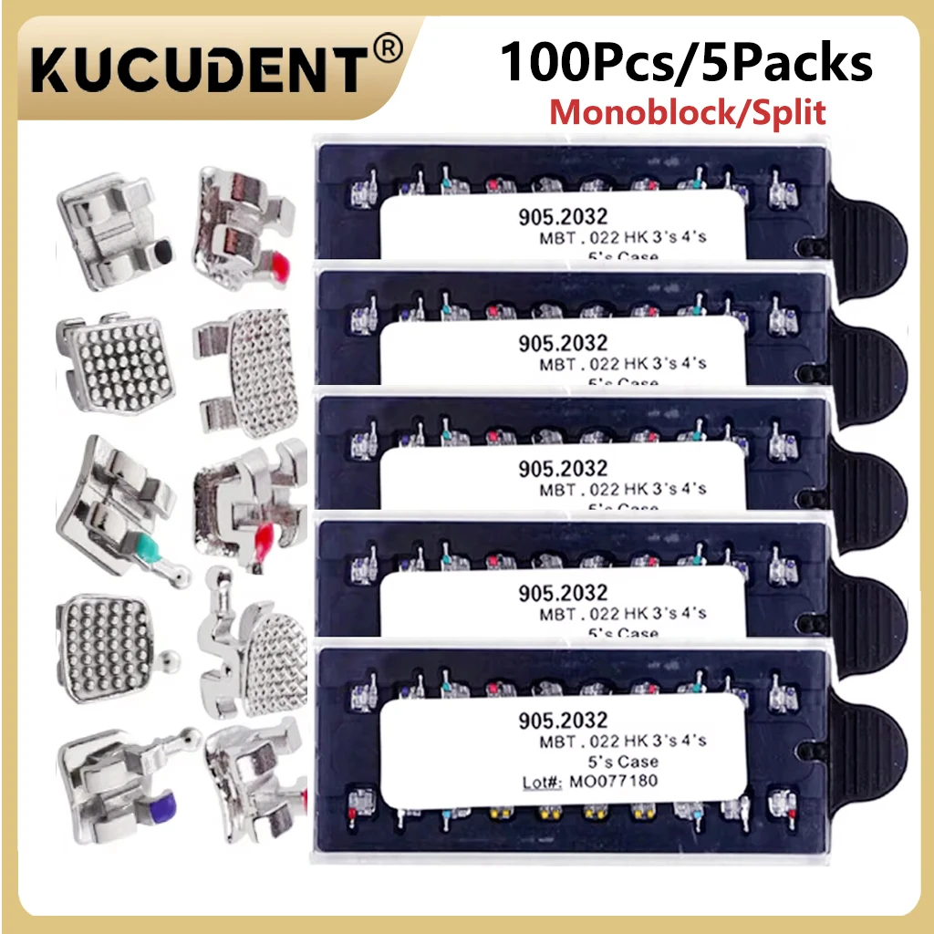 100 Stücke/5 Packs Dental Klammern Kieferorthopädische Metall Klammer Roth MBT 022 018 345 Haken Monoblock/Split Zahnmedizin Material zahnarzt Werkzeug