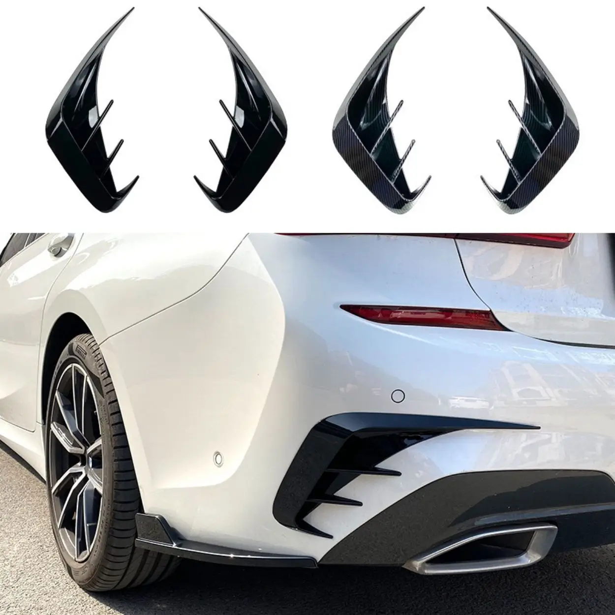 

Rear Bumper Lip Spoiler Side Air Vent Outlet Cover Trim For Bmw Accessories 3 Series G20 G28 318i 320i 330 2019-2022 Car Styling
