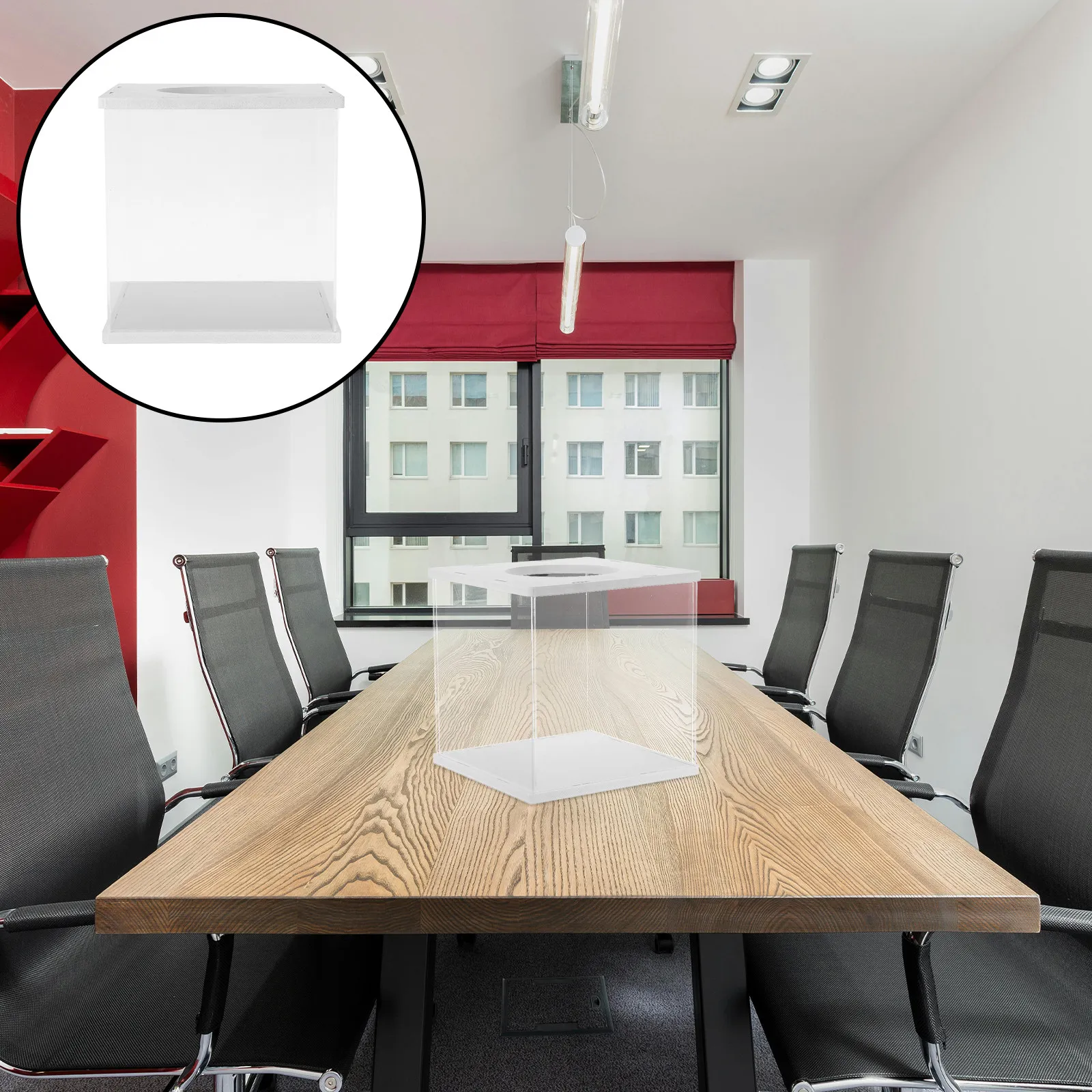 

Transparent Raffle Box with Slot for Tickets Ballots Donations Clear Acrylic Drawing Box for Charity Events School Office Voting