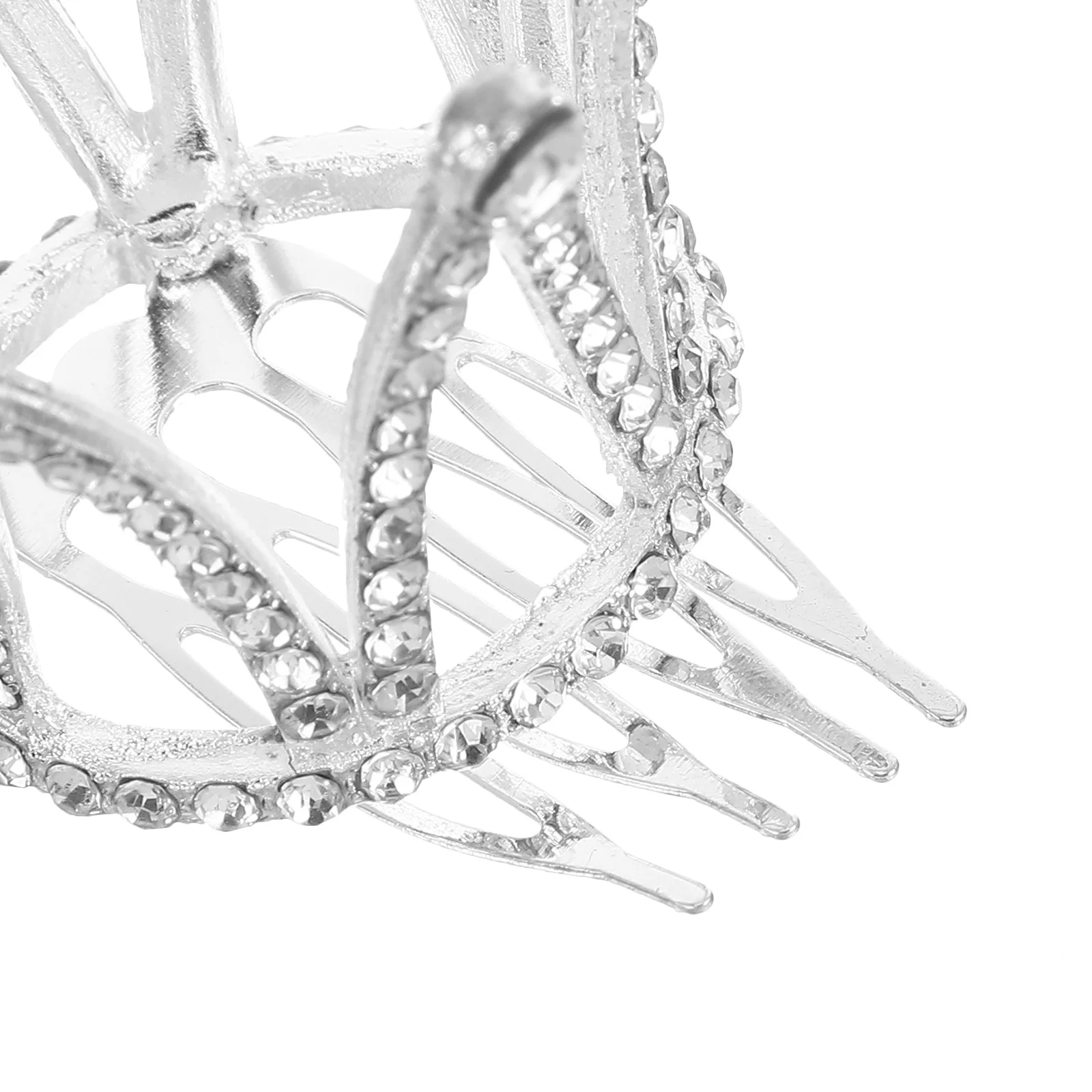 زهرة حجر الراين تيارا سبائك الفضة دائم لحفلات الزفاف والخطوبة والحفلات زهرة هيرباند المشابك كليب