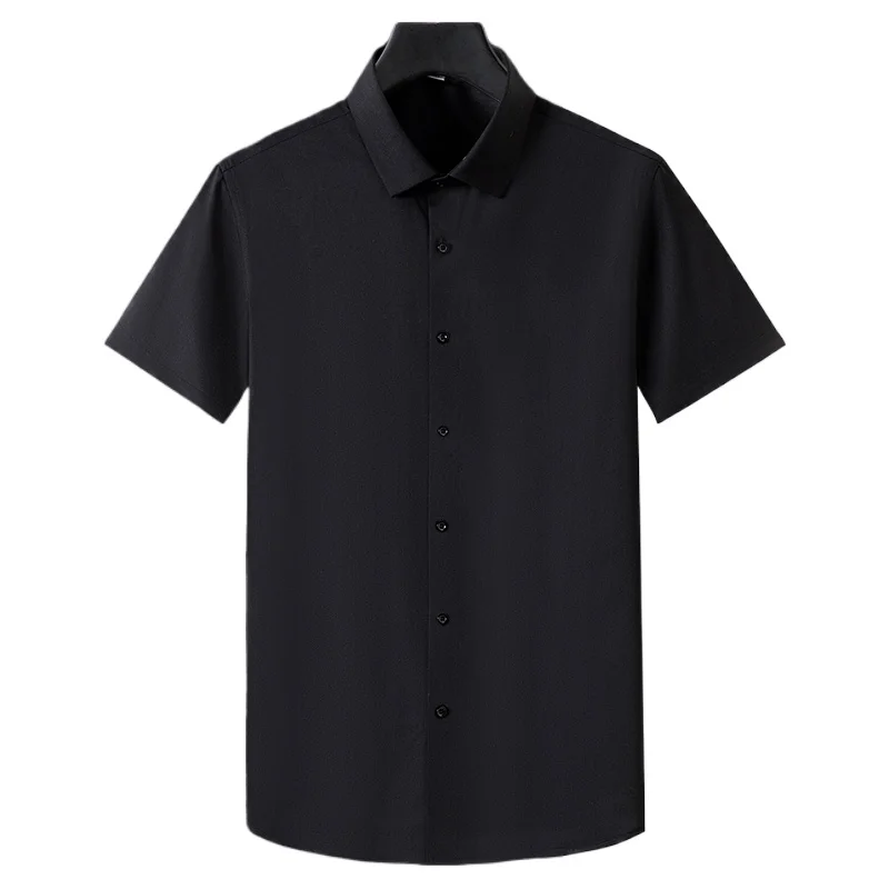 2026 Bamboo Fiber Solid Color Seamless Men's Business Long Sleeve Shirt Formal Shirt Design Professional Clothing