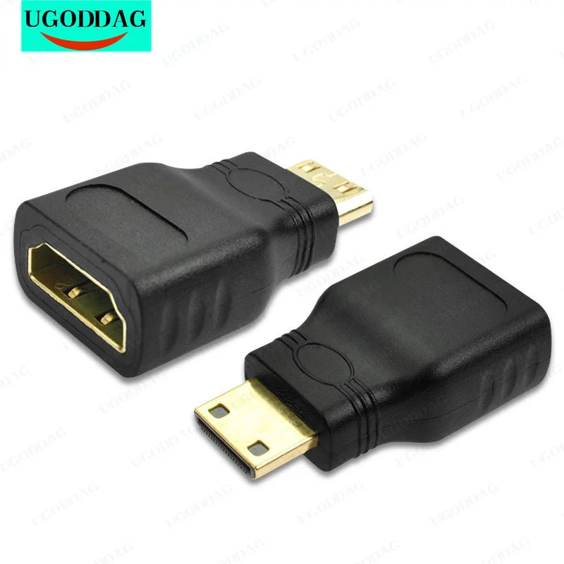 Mini z wejściem HDMI konwerter męski na standardowe rozszerzenie kabel HD Adapter kobiecy męski konwerter pozłacane 1080P 1/2 sztuk