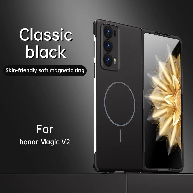 

Тонкий матовый чехол для Magsafe, магнитный чехол для Honor Magic V2 MagicV2 5G, жесткая задняя крышка с беспроводной зарядкой