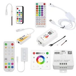 USB SP611E WS2812b DC 5V 12V 24V SPI RGB Pixel LED Controller con telecomando per Dream Color LED Strip Music Sync BT APP