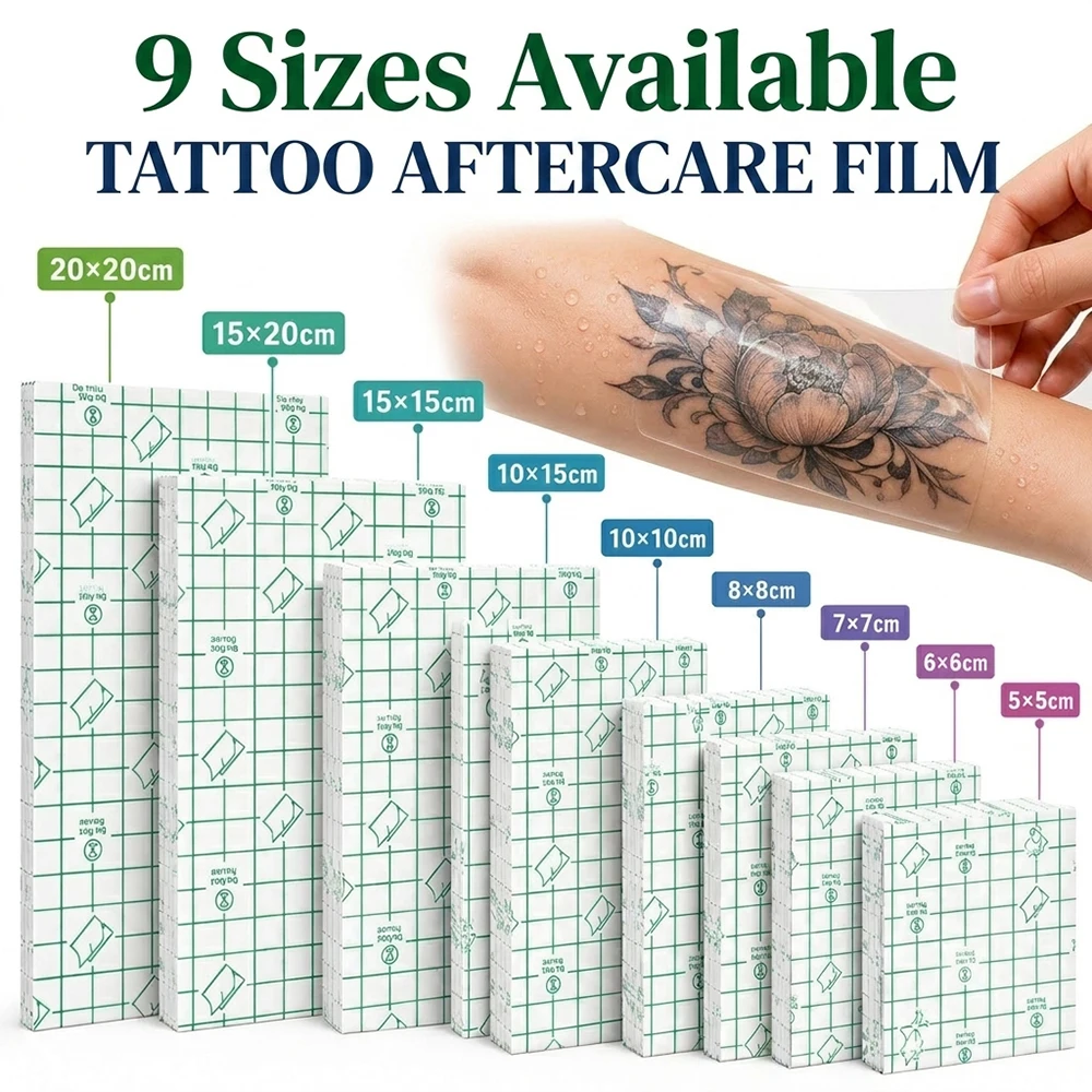 30/50PCS Waterproof Tattoo Film Patch Transparent PU Film Cover Self Adhesive Breathable Stretchable Skin Cover Tattoo Supplies