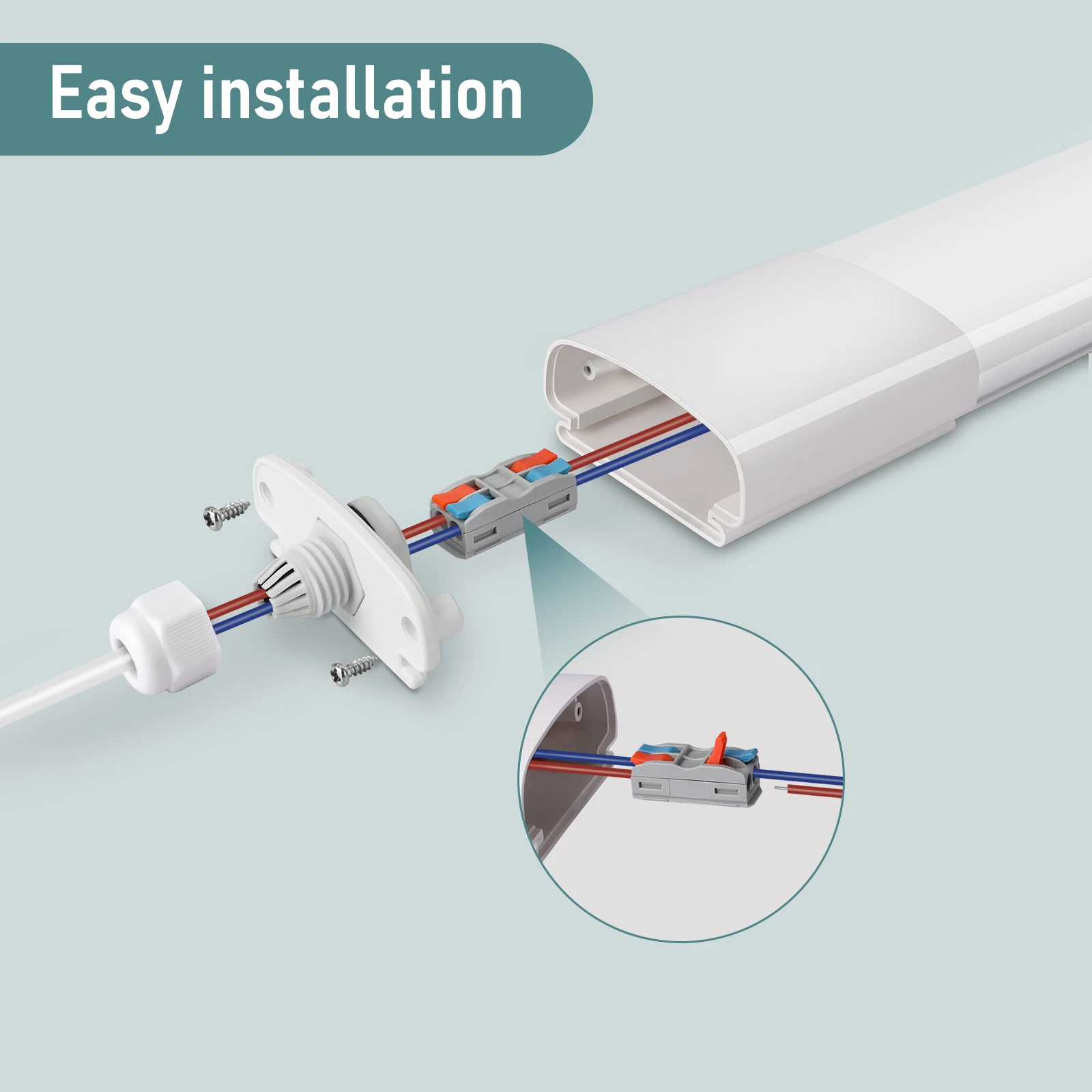 3er-Pack 20 W/30 W/36 W LED-Nassraumleuchten, verknüpfbar, LED-Deckenleuchten, 4000 K, IP66, geeignet für Wohnzimmer, Küche, Keller – Detail 5