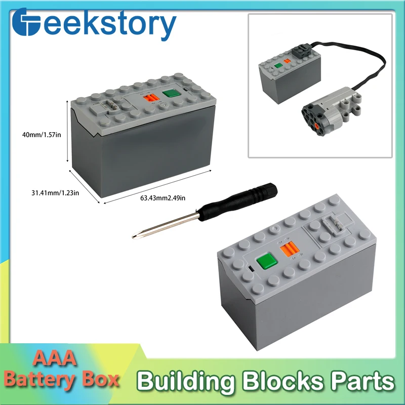 AAA Battery Box Building Blocks 88000 Power Functions Battery Box MOC Technical Bricks Accessories DIY Parts For Train Car Model