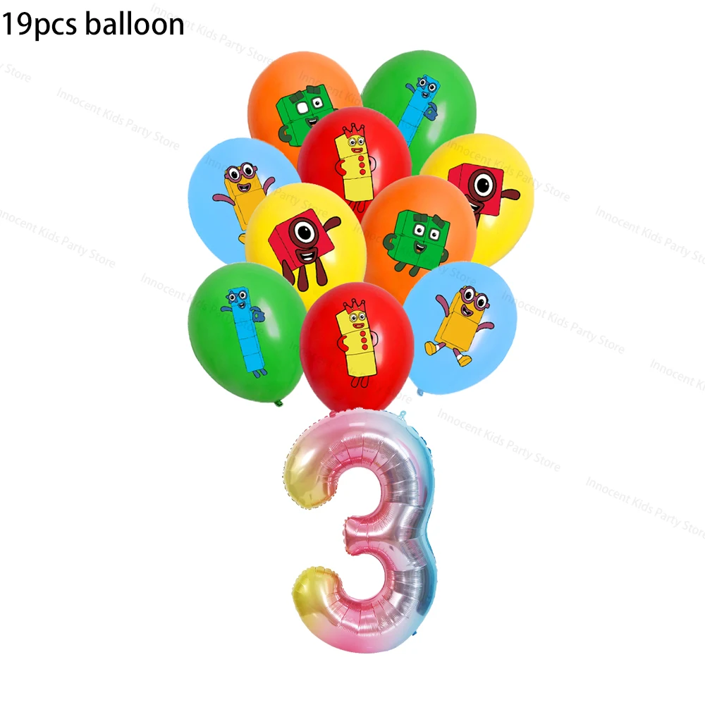 Number Building Blocks Birthday Party Decorations Cup Plate Napkin Tablecloth Banner Balloon for Kids Baby Shower Supplies Gifts image 3