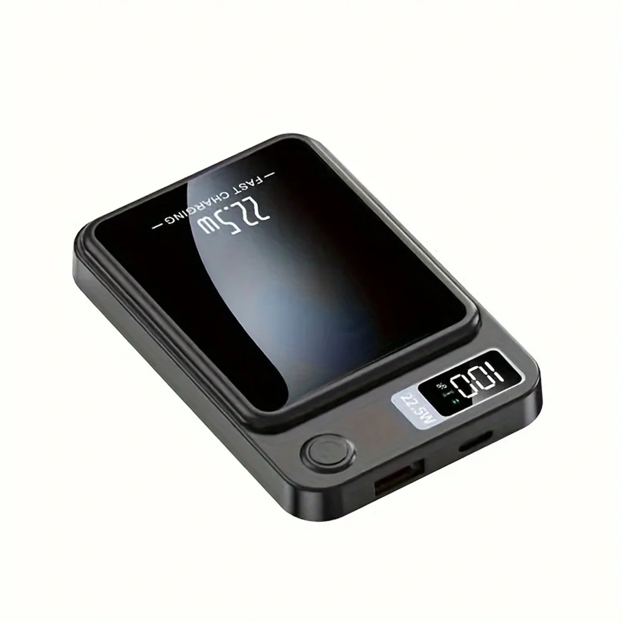 10000mAh Kabellose Powerbank mit Magnetständer 22,5W PD & 20W Schnellladung USB/Typ-C Tragbares Ladegerät für iPhone/Android LED-Digitalanzeige für Reisen & Notfälle