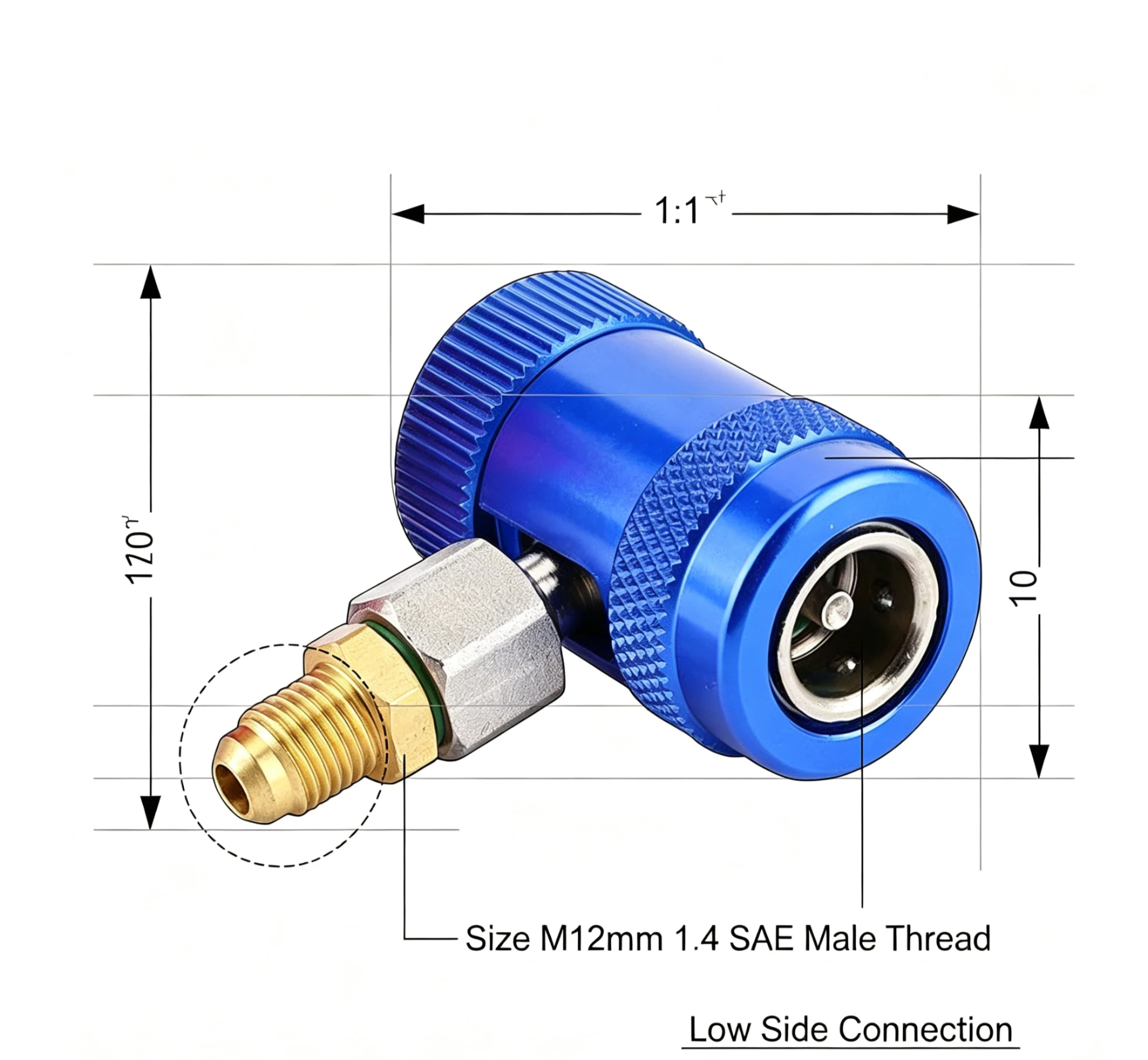 R1234yf Quick Connector High Low Side Manual Coupler Adapter With 1/4