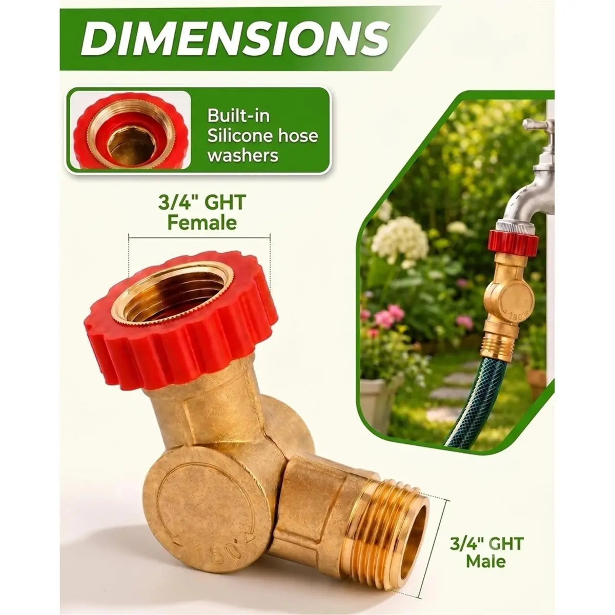 180° & 360° Garden Hose Swivel Connector,3/4